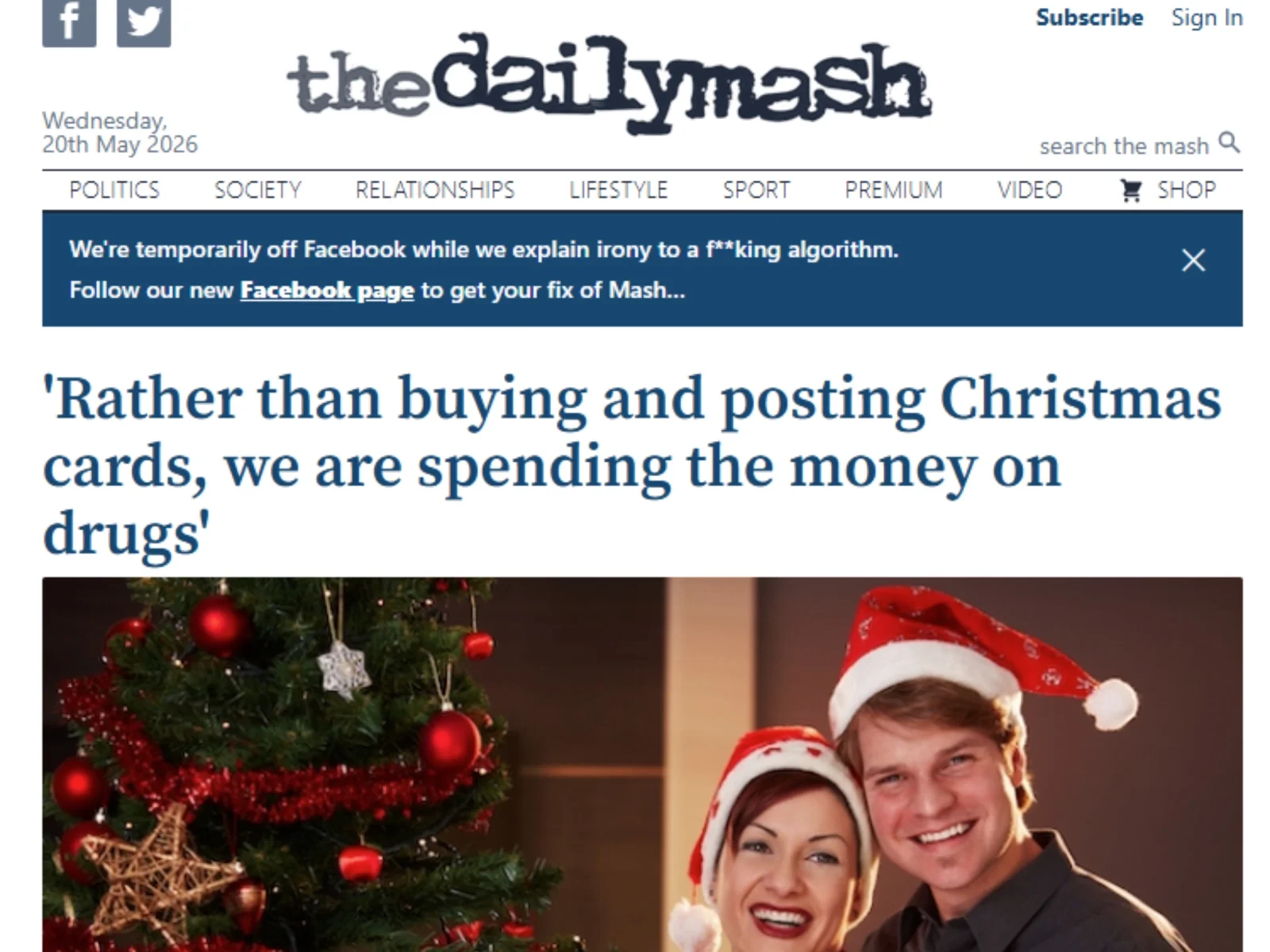 No joke: Daily Mash banned from Facebook because platform doesn't get irony
