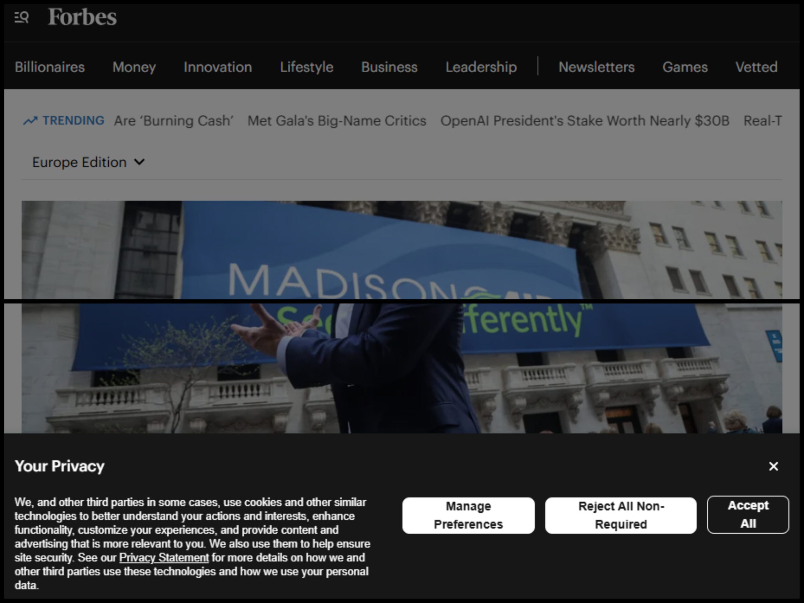 Forbes to settle California class action claim over use of website trackers