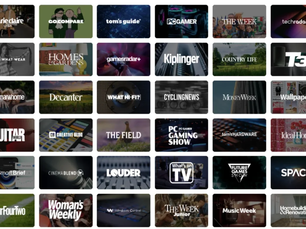 Selection of Future plc brand logos from Future website
