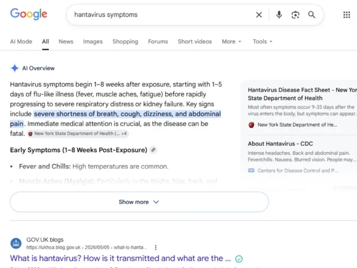 Health coverage is getting killed by Google AI Overviews