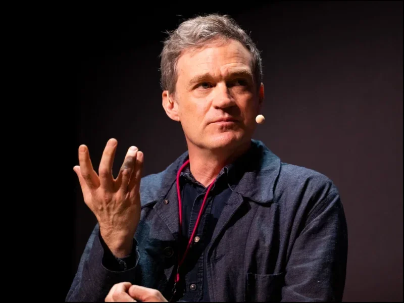 Journalist Patrick Radden Keefe speaking at Sir Harry Evans Summit
