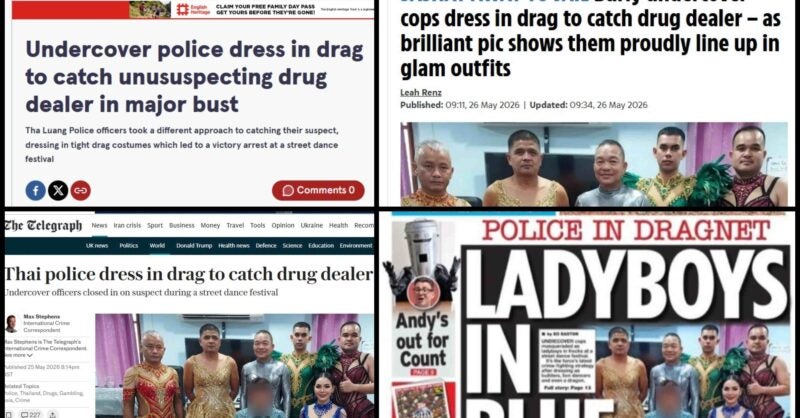 Telegraph, Sun and Mirror hoaxed by AI picture of Thai police in drag