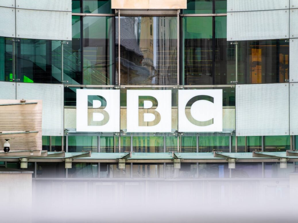 London, United Kingdom - May 26, 2025: The iconic BBC logo displayed prominently on a modern building. Picture: Taljat David / Shutterstock.com