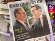 The Observer newspaper front page with Keir Starmer and Andy Burnham pictured