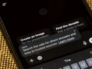 ChatGPT with pop-up telling users they can 'search the web for direct answers and links to trusted sources'. Picture: Shutterstock/Tada Images