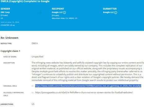 Spurious copyright claim sees second Press Gazette story removed from Google search