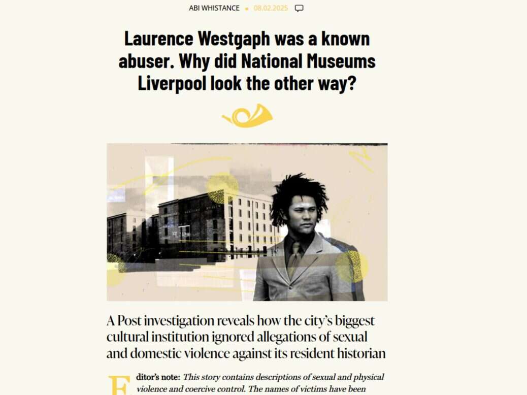 The Post's original story covering Laurence Westgaph's hiring by National Museums Liverpool. Picture: The Post article screenshot