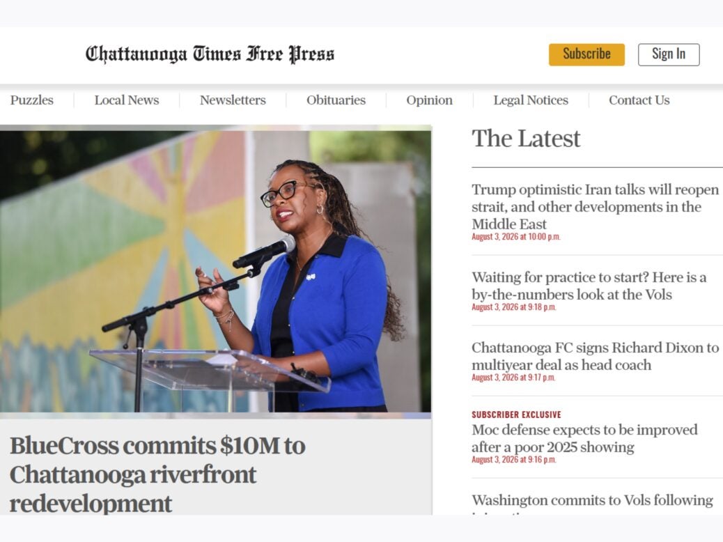 Chattanooga Times Free Press homepage