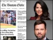 Boston Globe website homepage, CEO Linda Henry and chief consumer revenue officer Tom Brown