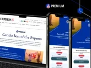 Express Premium promo image showing subscriber sign-up pages
