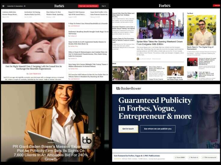 Fake Forbes websites and the PR agency offering guaranteed coverage - at a price