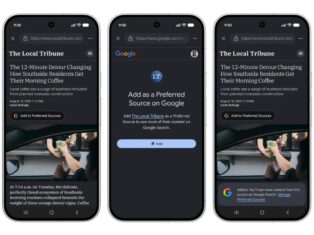 One-click link in articles adds publishers to Google users' 'preferred source' for Top Stories and AI search