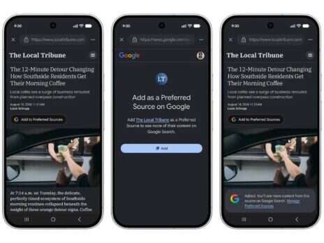 One-click link in articles adds publishers to Google users' 'preferred source' for Top Stories and AI search