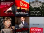 Profile screenshots of the top followers publishers on Instagram: BBC News, CNN, NYT, People, Fox News and Al Jazeera