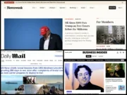 Homepages for Newsweek, Daily Mail US edition and Business Insider on 9 September 2026