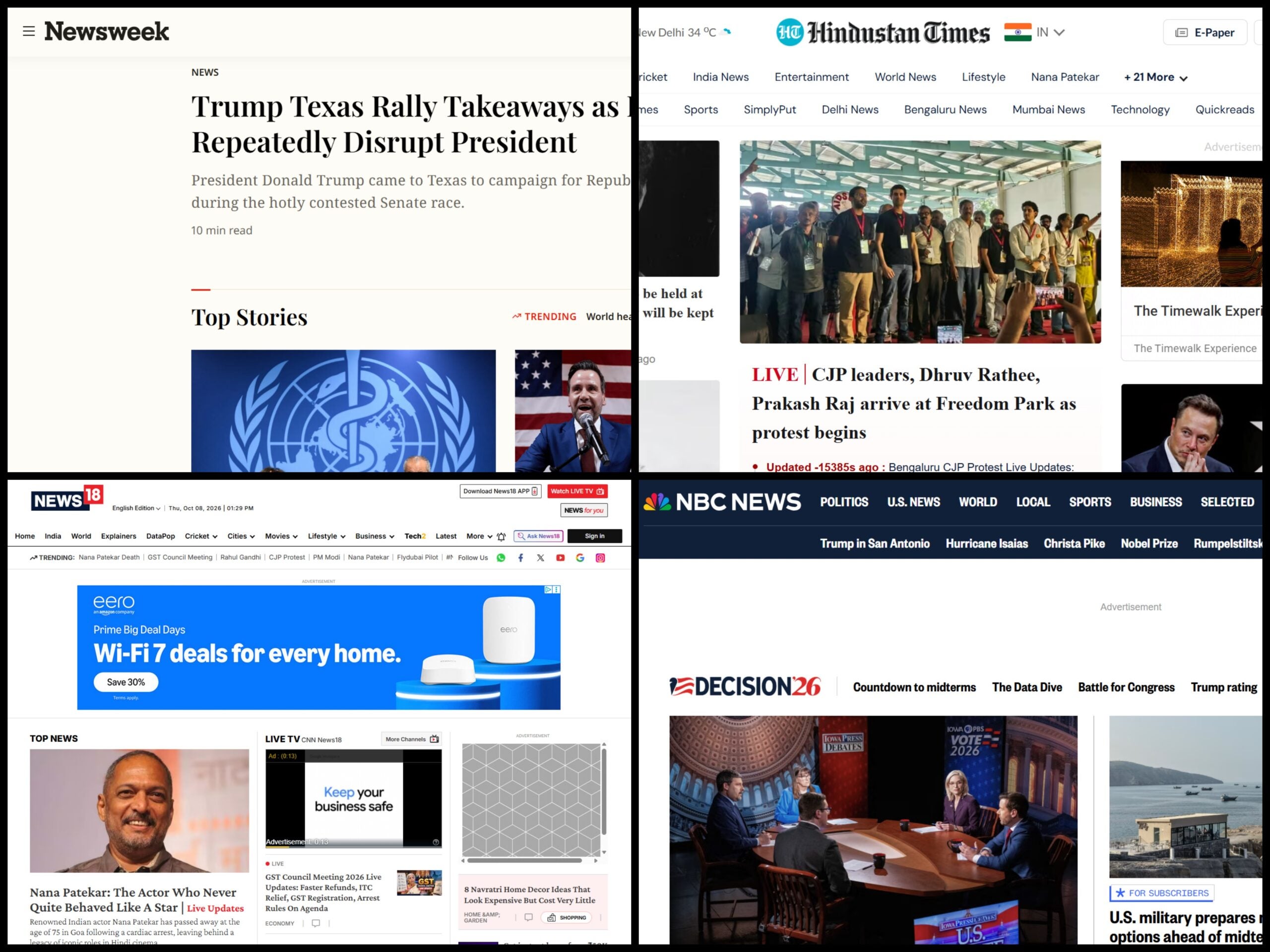 Top 50 English-language news sites in the world: Half see declines of 20% or more in September