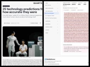 Quartz website mainly produced by one AI-assisted reporter writing 50+ stories per day
