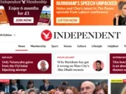 Top of Independent homepage on 1 October 2026 including banner ad for new memberships