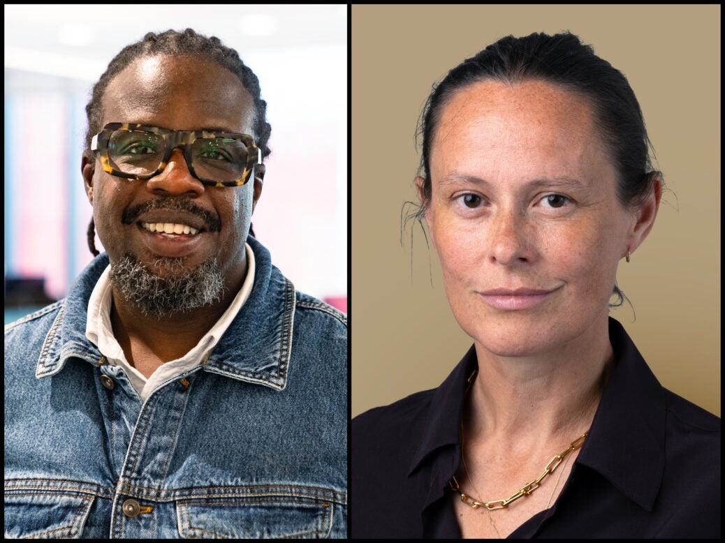 Headshots of Duane Thompson, head of digital optimisation at The Guardian (left) and Imogen Fox, global chief advertising officer at The Guardian (right)