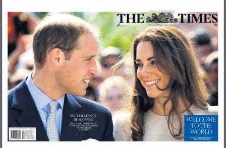 Times royal baby souvenir issue achieves biggest national press circulation boost