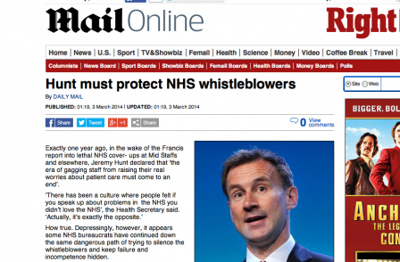 Whistleblower who told Daily Mail hospital 'fixed' its death rates is facing the sack