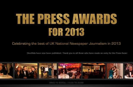 Press Awards for 2013 - live video here from 7.45pm