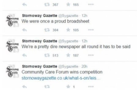 Stornoway Gazette Twitter feed goes rogue