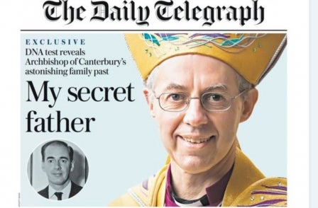 Former Telegraph editor Moore would not have published Archbishop paternity story without his consent