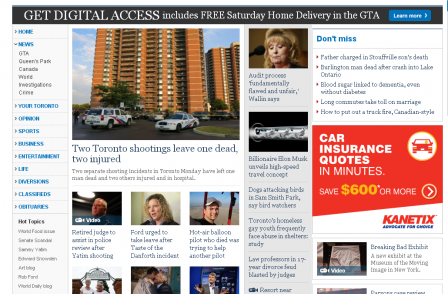 Canada's best-selling daily newspaper is latest to adopt metered online paywall model